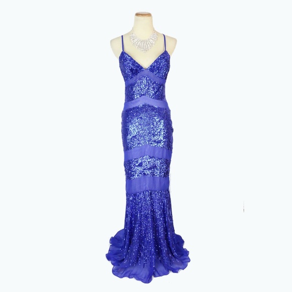 Terani Couture Dresses & Skirts - NWT TERANI Genuine Royal Sequins Spaghetti Straps